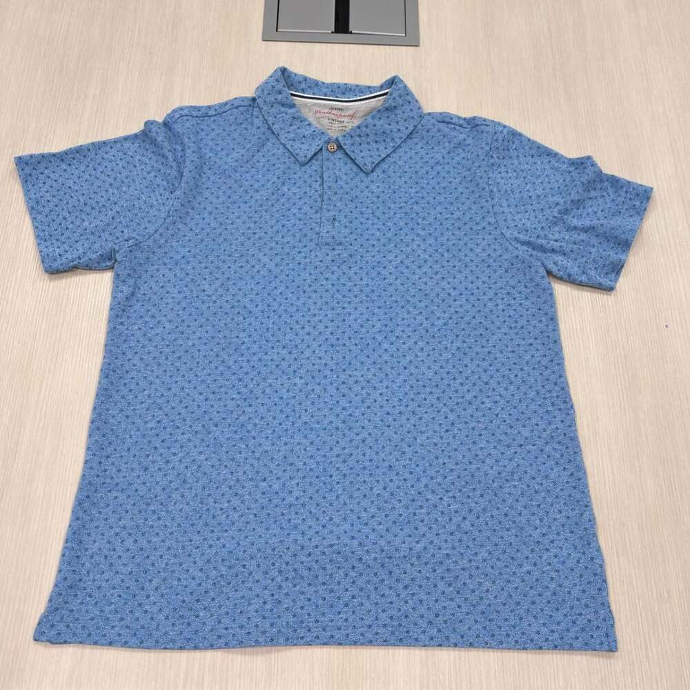 Weatherproof Vintage Polo Shirt Size L Blue Geometric Print